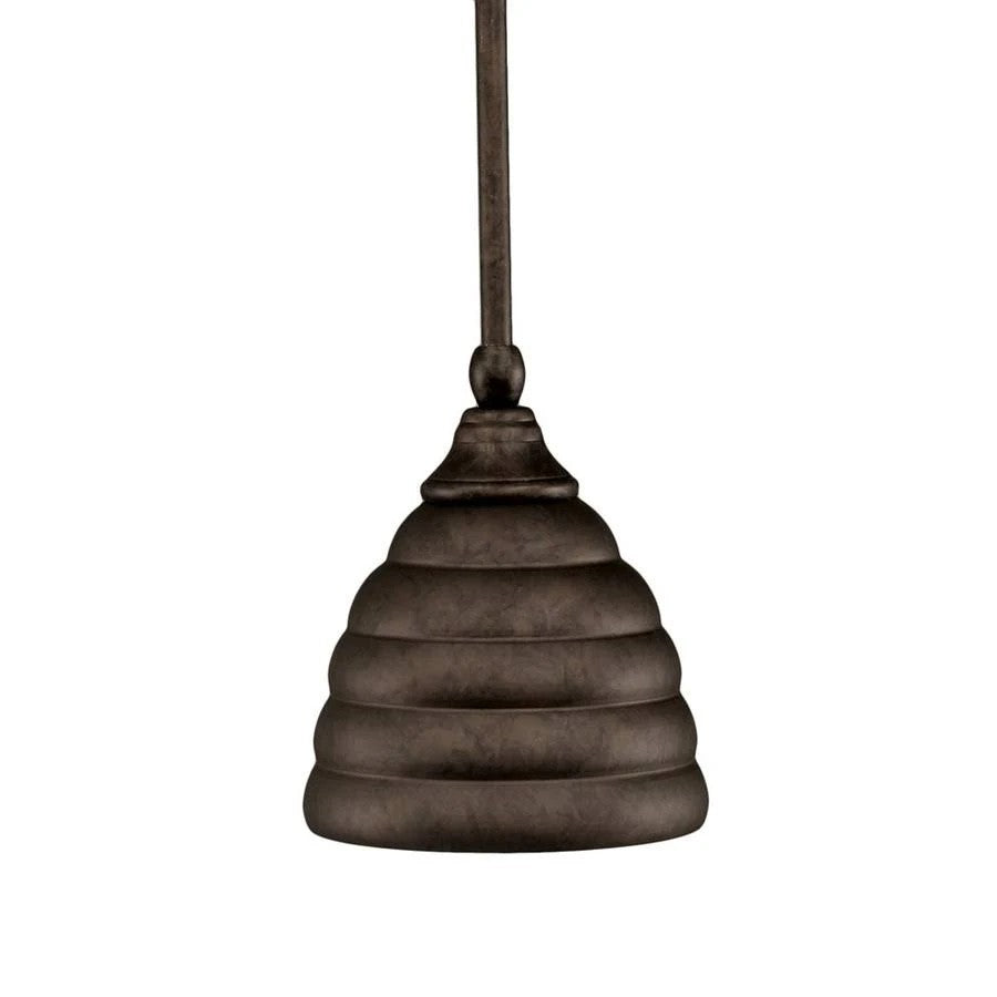 Toltec Lighting 23-BRZ-425 Bronze Finish Stem Mini Pendant with 6 in. Beehive Metal Shade