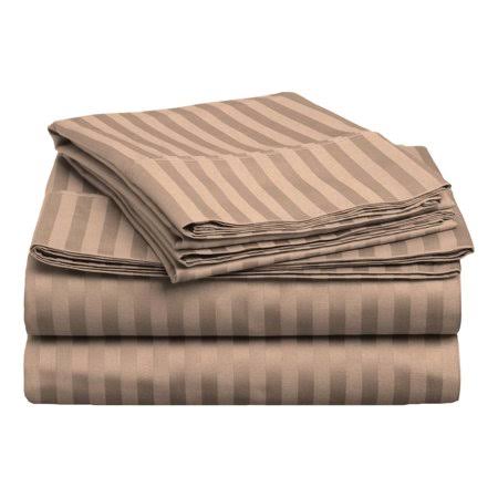 GoLinens 400-Thread Count 100% Egyptian Cotton Lightweight Stripes Sheet Set with Deep Pockets Taupe / Twin XL, Size Twin-XL, Gray