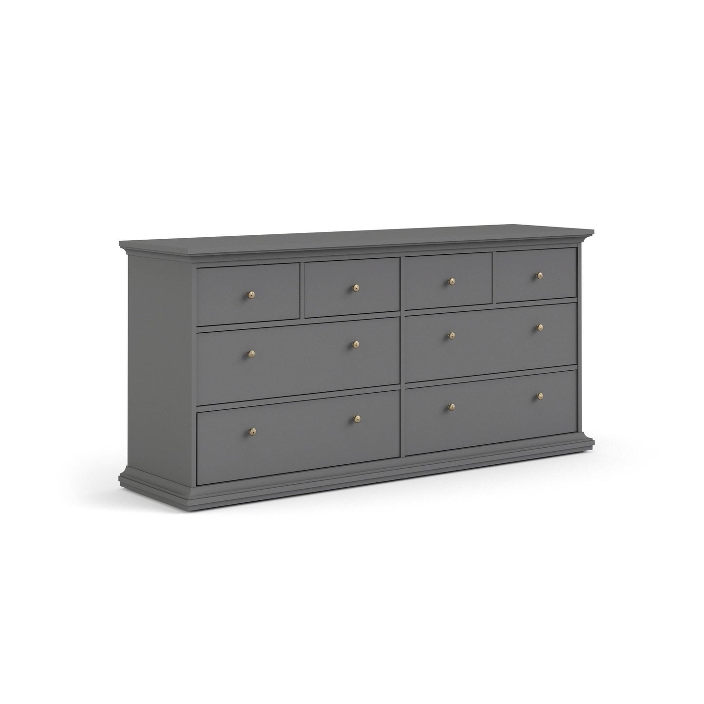 Tvilum 8-Drawer Double Dresser, Black