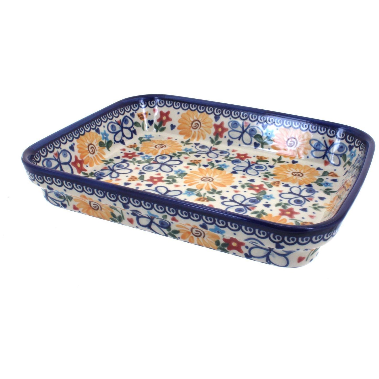 Vena Butterfly Medium Rectangular Baker Polish Pottery