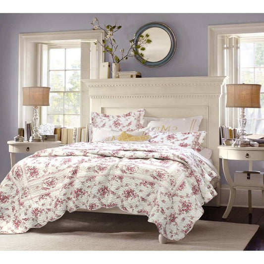 The Gray Barn Ravens Way Vintage Rose 3-Piece Cotton Quilt Set - King