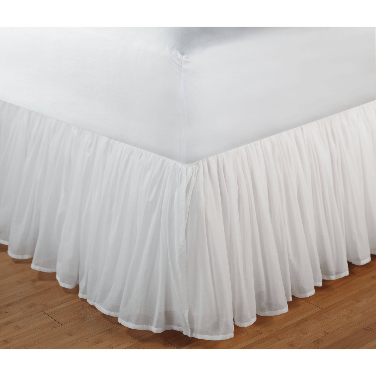 Greenland Home Fashions Cotton Voile Bed Skirt - White - Size Queen