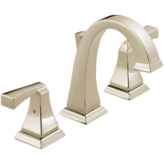 Delta 3551-PNMPU-DST Dryden Two Handle Bathroom Widespread Faucet, Polished Nickel