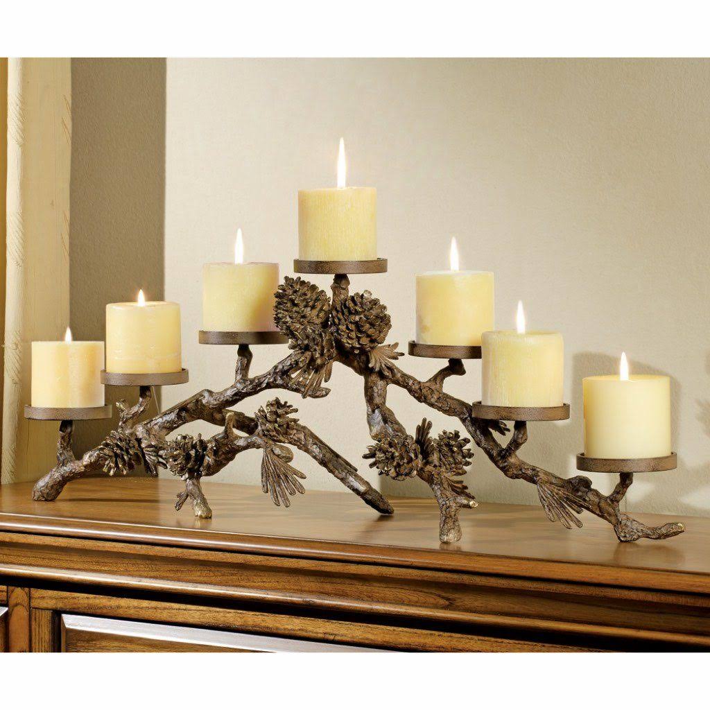 SPI Home Pinecone Mantlepiece Candleholder