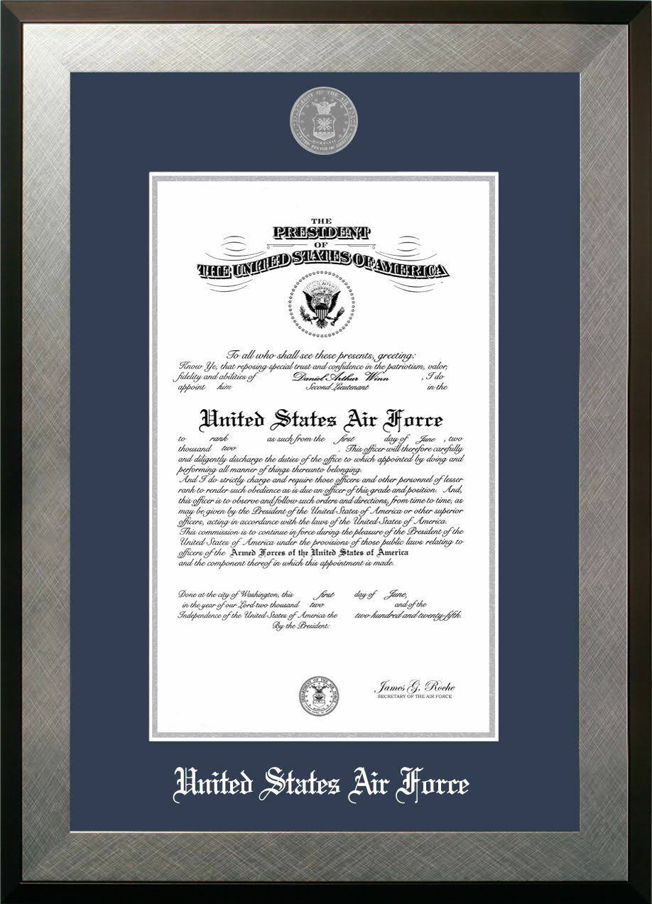 Patriot Frames Air Force 8.5x11 Certificate Honors Frame with Silver Medallion AFCHO0028.5x11