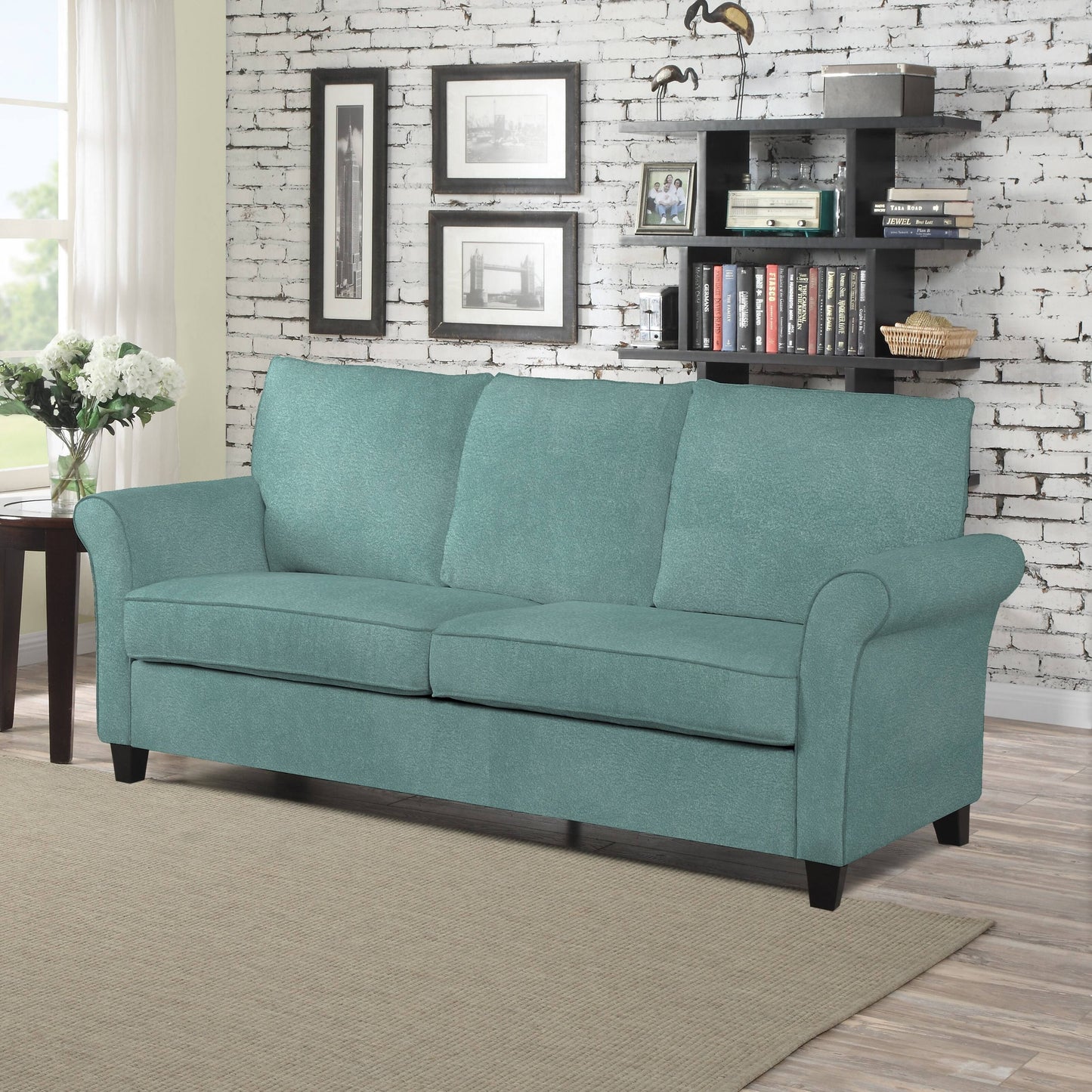 Porch Den Pope Street Turquoise Velvet SoFast Sofa