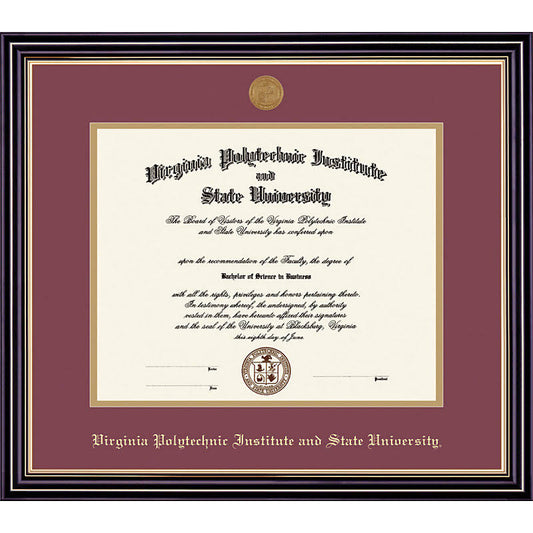 Virginia Tech Bachelor Prestige Diploma Frame | Black | Framing Success