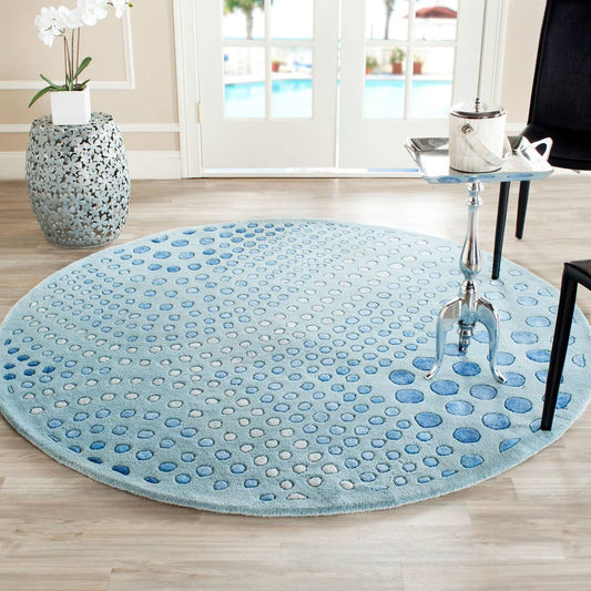 Safavieh Soho Rug SOH654B Light Blue, 6 x 6 Round