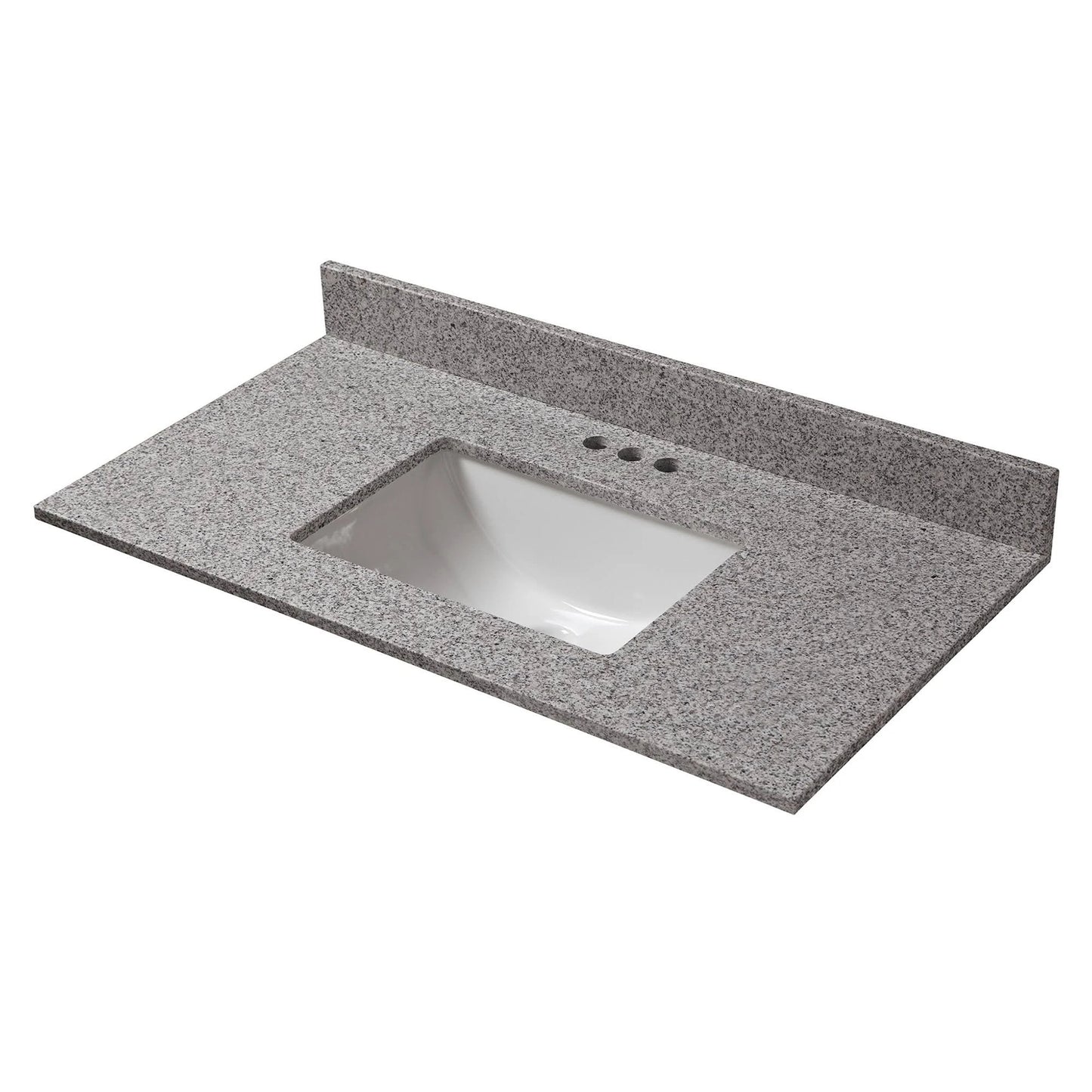 Cahaba CAVT0155 37 in x 19 in Napoli Granite Vanity Top with Trough Bowl and 4 in Faucet Spread