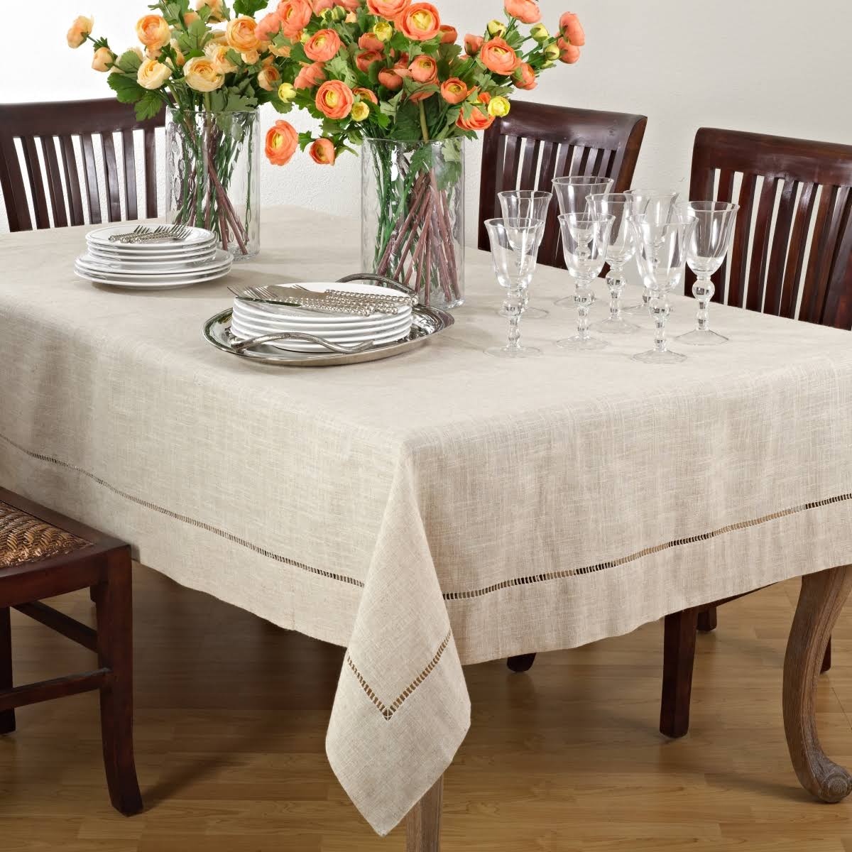 Toscana Linen Blend Tablecloth - Saro Lifestyle 731.N65104B