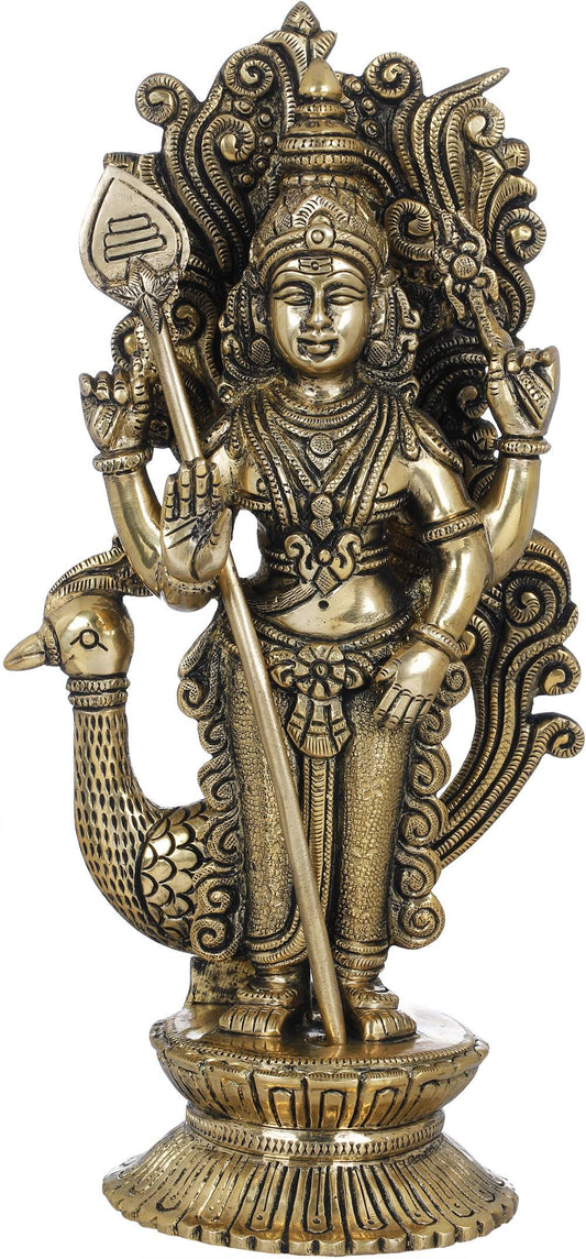 Exotic India Karttikeya - The Warrior Son of Shiva - Brass Statue