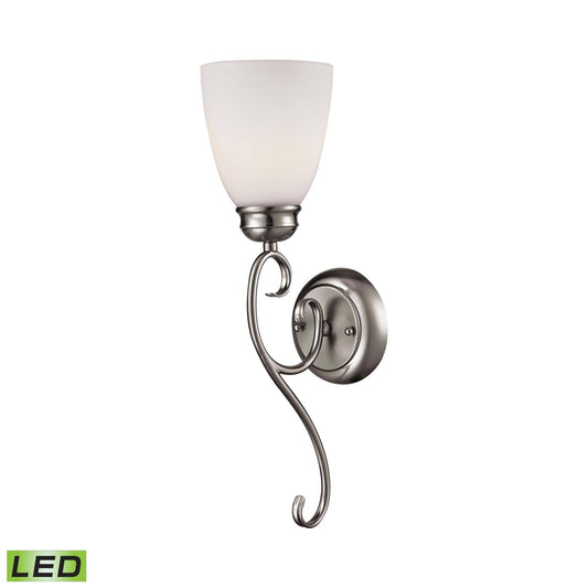 Thomas Lighting 1101WS/20-LED Chatham 1-Light Wall Sconce in Brushed Nickel with White Glass - LED