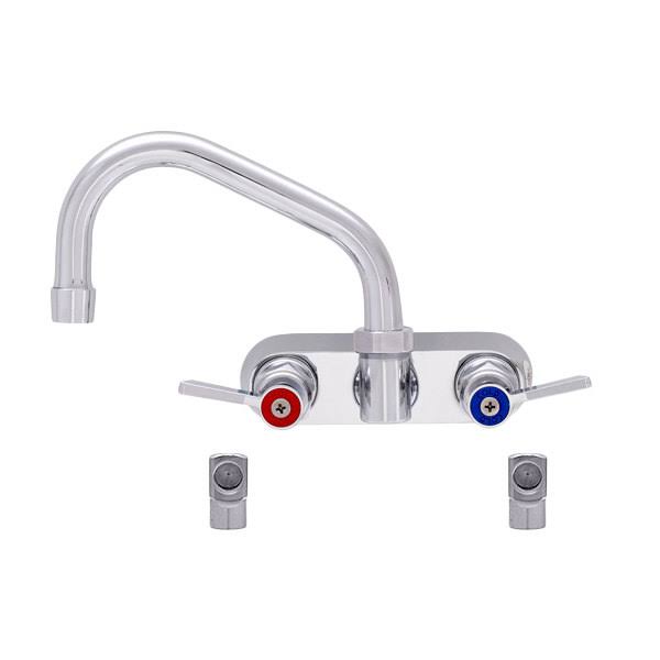 Fisher 62294 4 Backsplash Mount Stainless Steel Kitchen Faucet with Installation Elbows, 8 Swing Spout and Lever Handles