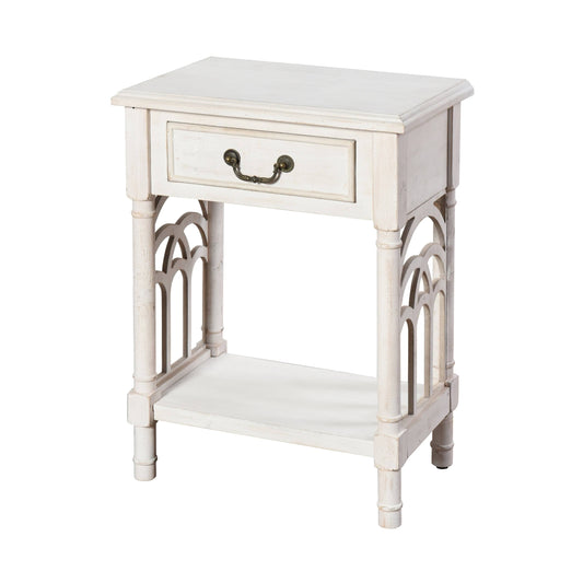 StyleCraft One Drawer Side Table - White