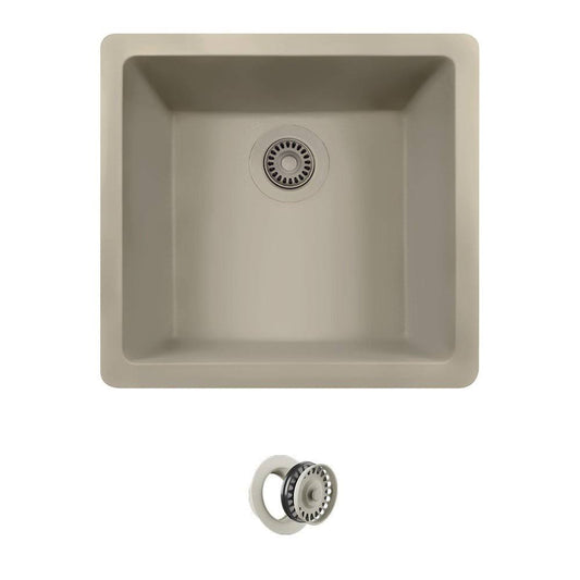 805 Slate Quartz Sink (flange), Gray, Mr Direct