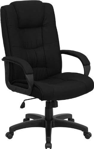 Flash Furniture High Back Black Fabric Executive Swivel Chair with Arms