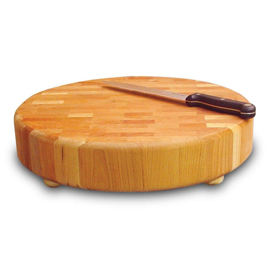 Catskill Craftsmen Round Slab End Grain Chopping Block with Feet