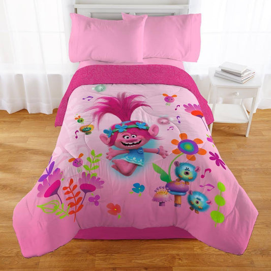 Trolls Stand Out Twin/Full Comforter with Full Sherpa REVERSE