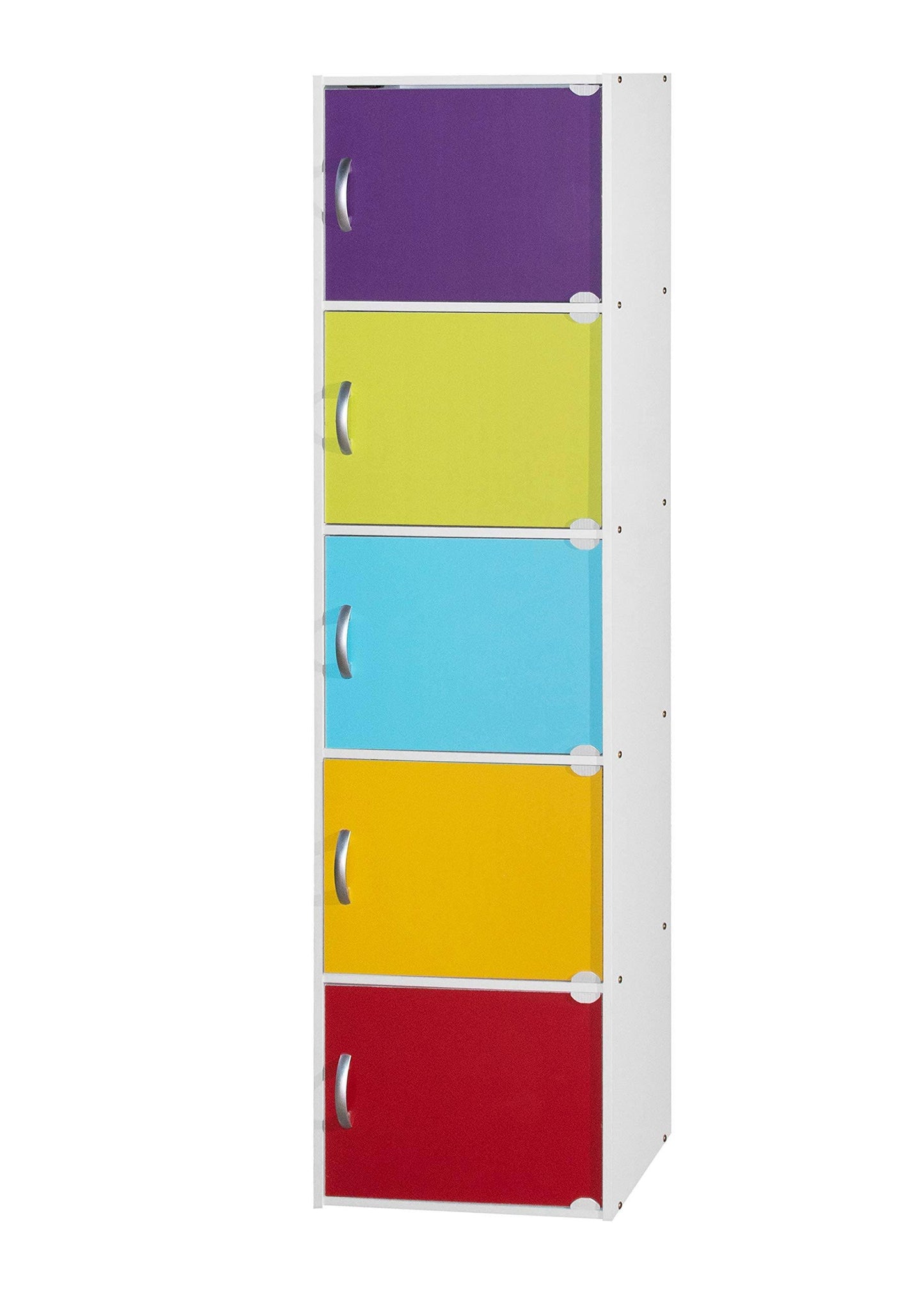 Hodedah 5-Shelf, 5-Door Multi-Purpose Cabinet, Rainbow