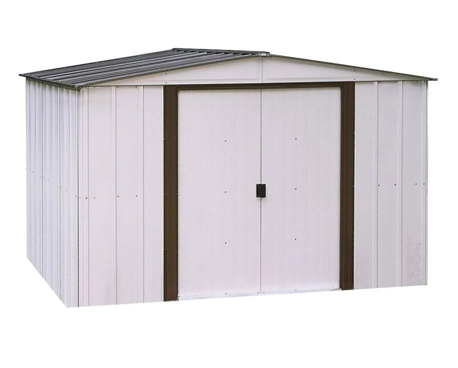 Arrow Newburgh 6 x 5 Steel Storage Shed Coffee/Eggshell