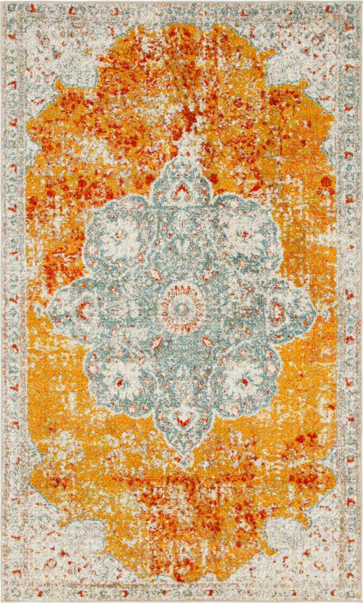 Unique Loom Violino Rosso Rug, Orange (5 0 x 8 0)