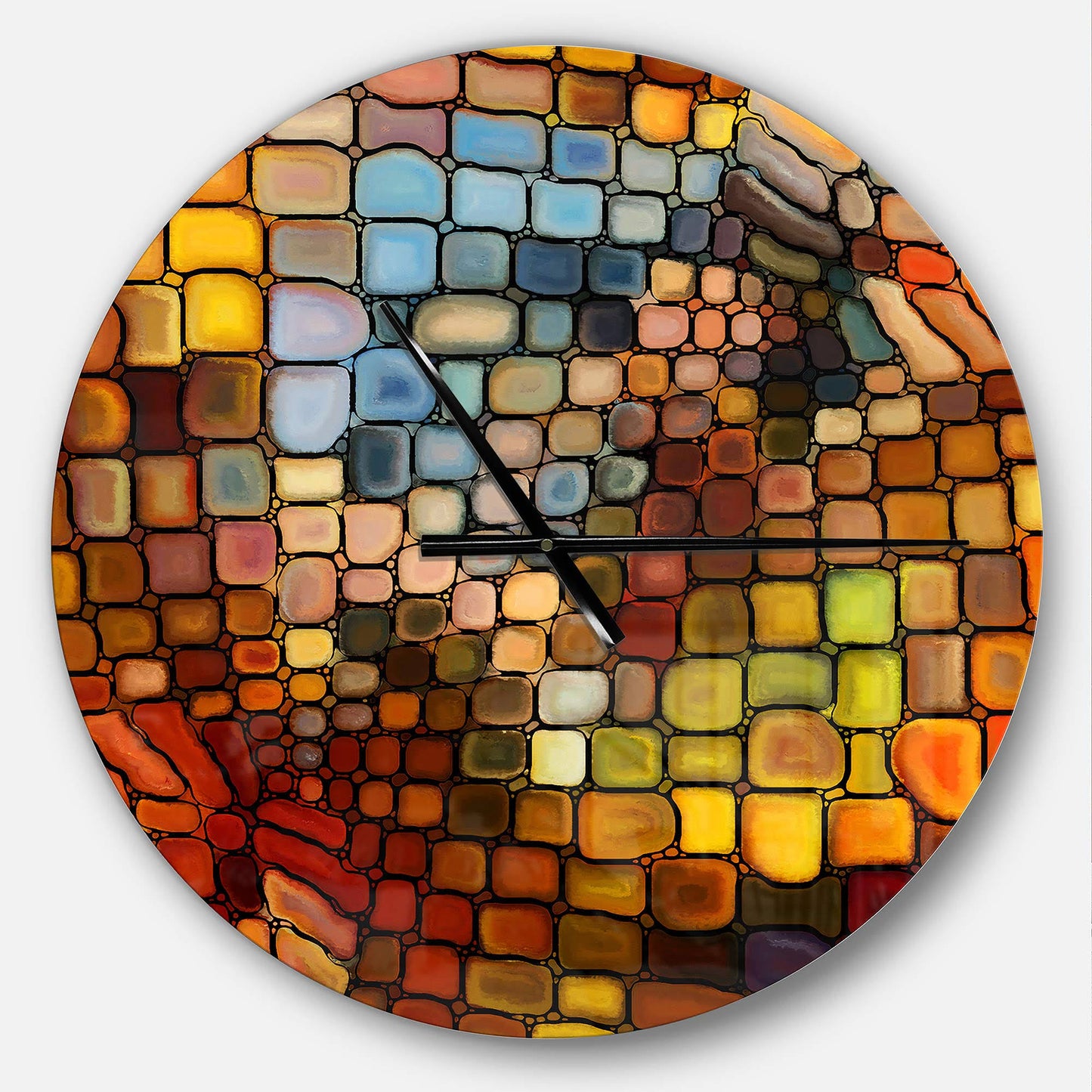 Designart Dreaming of Stained Glass  Modern Wall Clock, Size 23 inch x 23 inch, Red