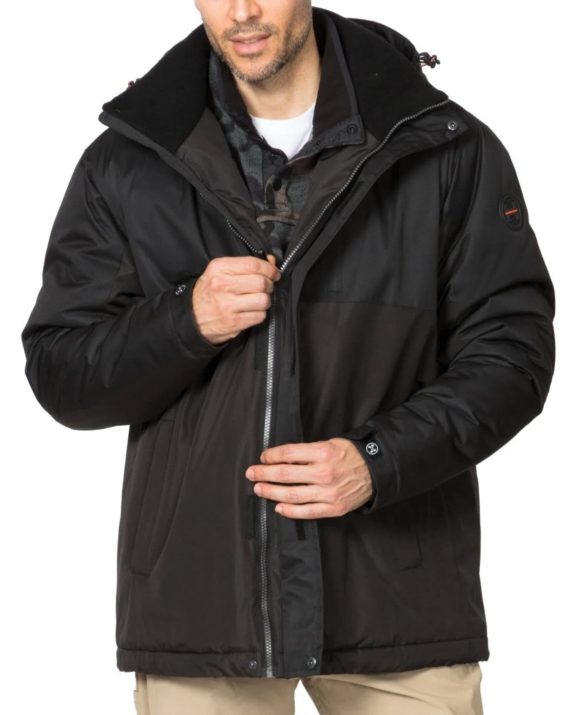 Hawke Co. Outfitter Mens Colorblocked Parka - Black