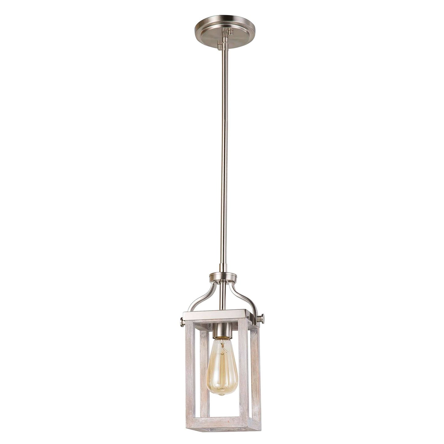 Eglo Lighting 203104A Montrose Mini Pendant Acacia Wood and Brushed Nickel