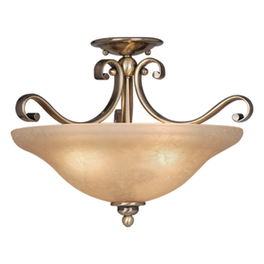 Vaxcel Lighting CF35417A/C Monrovia Semi Flush Mount Light, Antique Brass