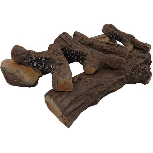 Regal Flame 22 Oak Ceramic Fireplace GAS Logs - 6 Piece